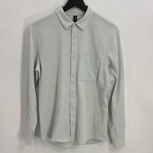 Lululemon Commission Long Sleeve Shirt Pale Green Classic Fit Performance Med.